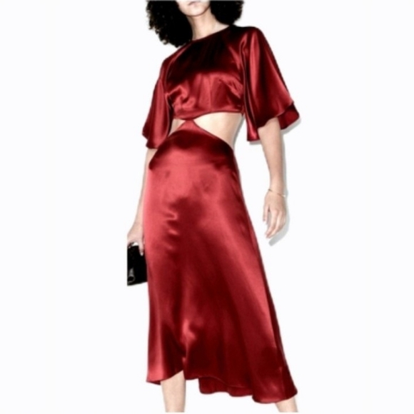 JustFab Dresses & Skirts - JustFab | Burgundy Silky Dress NWT